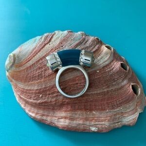 Lia Sophia Peacock Blue Cocktail Statement Ring